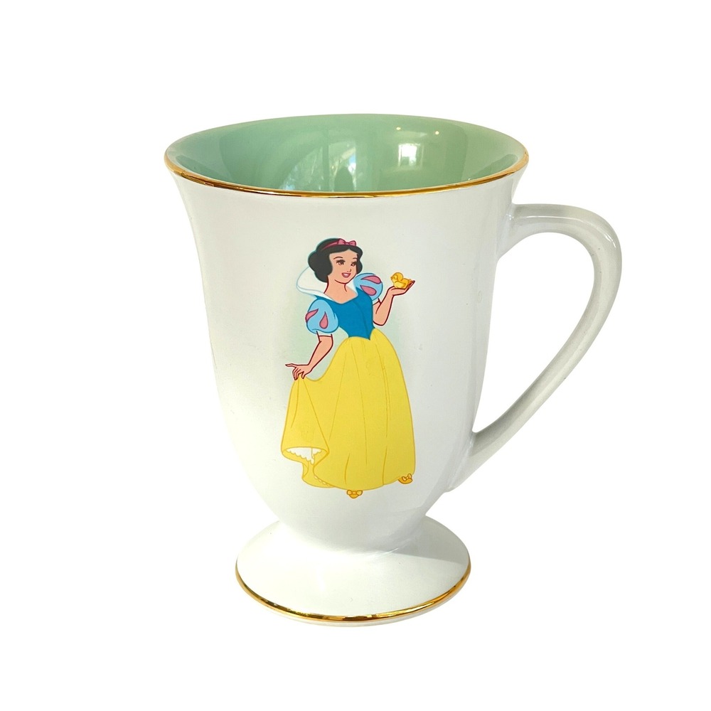 Disney Store Snow White Some Day My Prince Will Come Gold Trim Pedestal Mug 5in